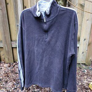 Men's XXL Nautica 100% cotton quarter zip pullover sweatshirt black & gray